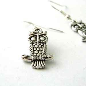 Owl Earrings Silver Color Dangle Earrings