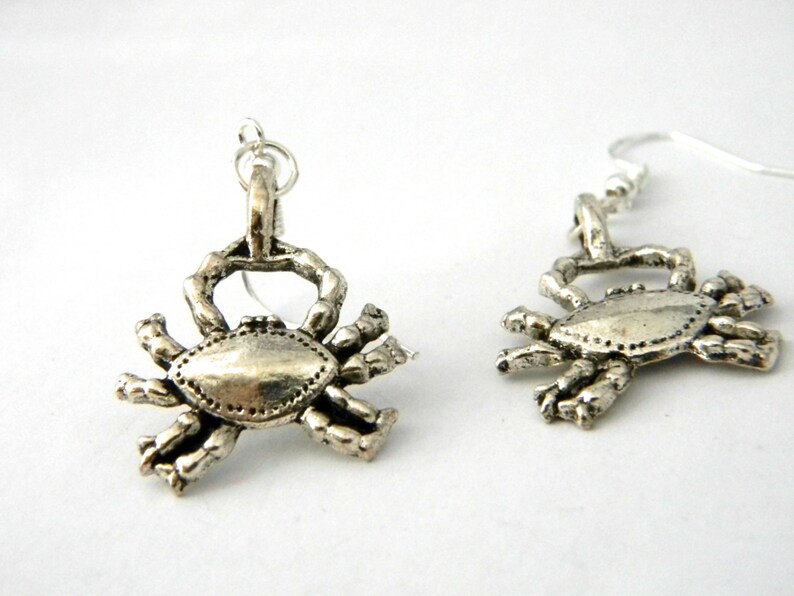 Silver Crab Earrings Dangle Earrings Silver Color Etsy