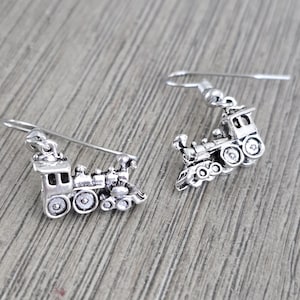 Train Earrings Silver Color Dangle Earrings