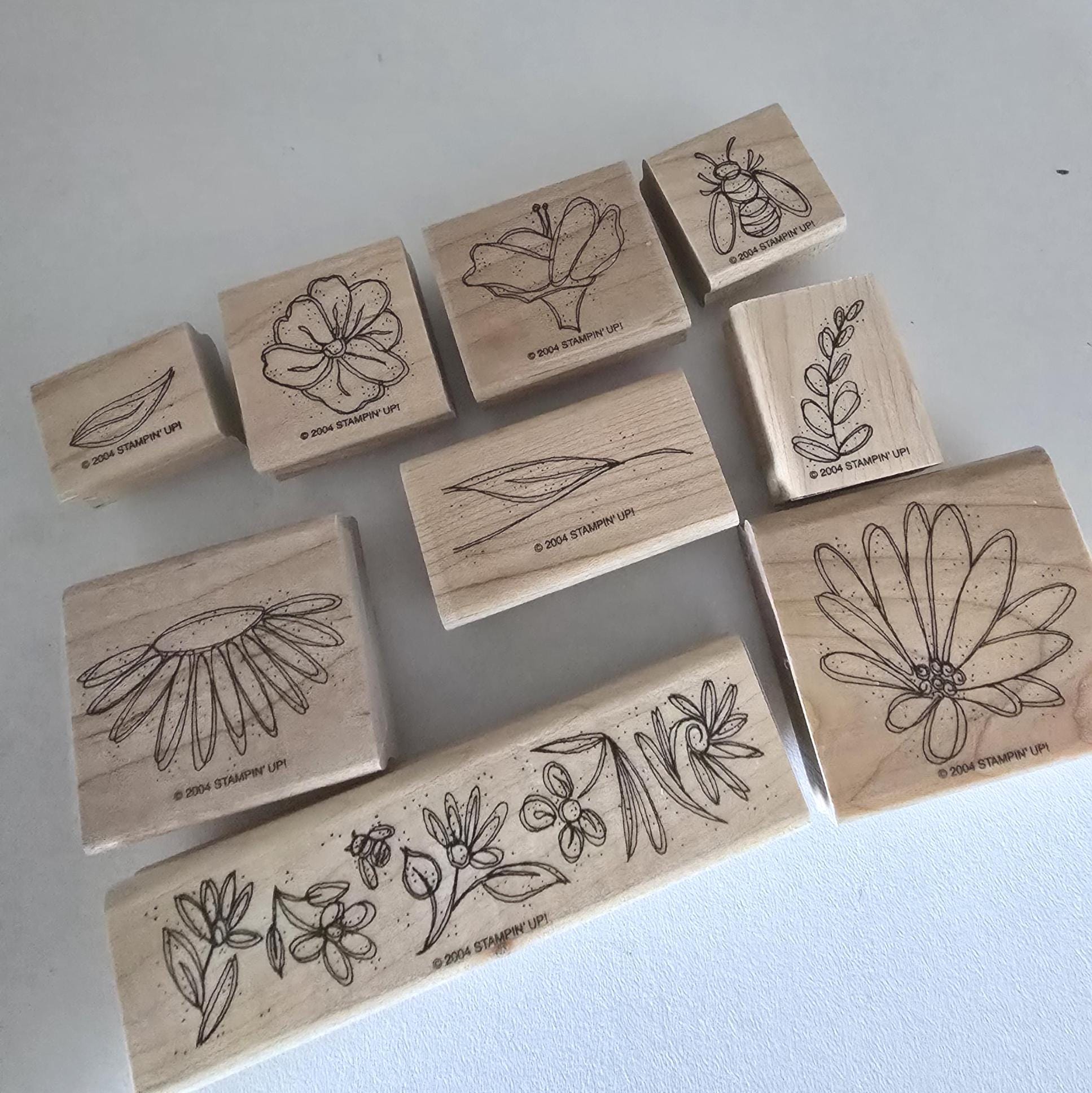 Stampin up in Full Bloom Set of 9 Gently Used Stamps Flower Stamps Two ...