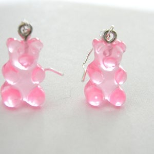 Gummy Bear Earrings, Pink Color, Candy Earrings, Fun Earrings, Acrylic Earrings image 8