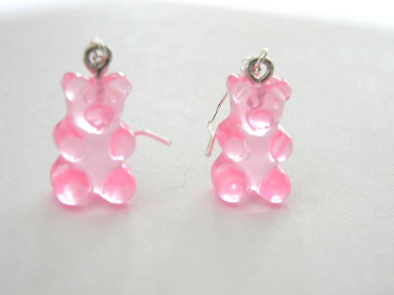 Gummy Bear Earrings, Pink Color, Candy Earrings, Fun Earrings, Acrylic Earrings image 8