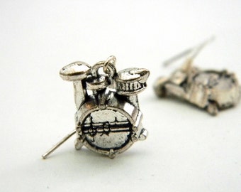 Drum Set Earrings Silver Color Dangle Earrings