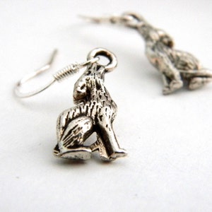 Wolf Earrings Silver Color Dangle Earrings image 2