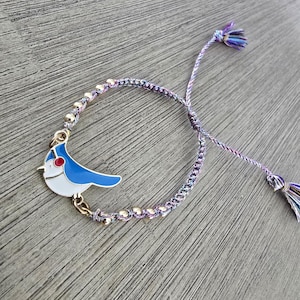 Winter Bird Nylon Bracelet Macrame Adjustable