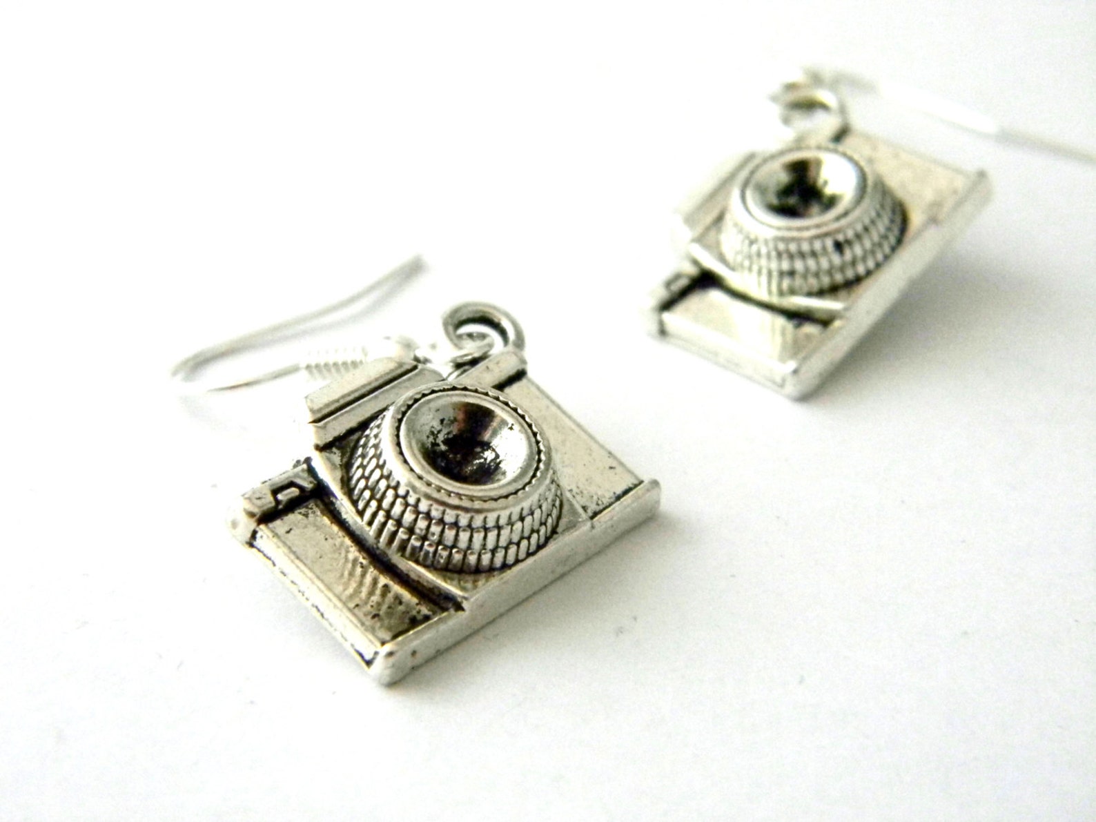 Camera Earrings Silver Color Dangle Earrings Etsy