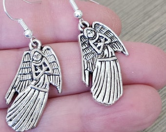 Angel Earrings Silver Color Dangle Earrings