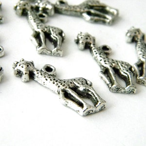 Giraffe Charms Set of 10 Silver Color 25x10mm image 5