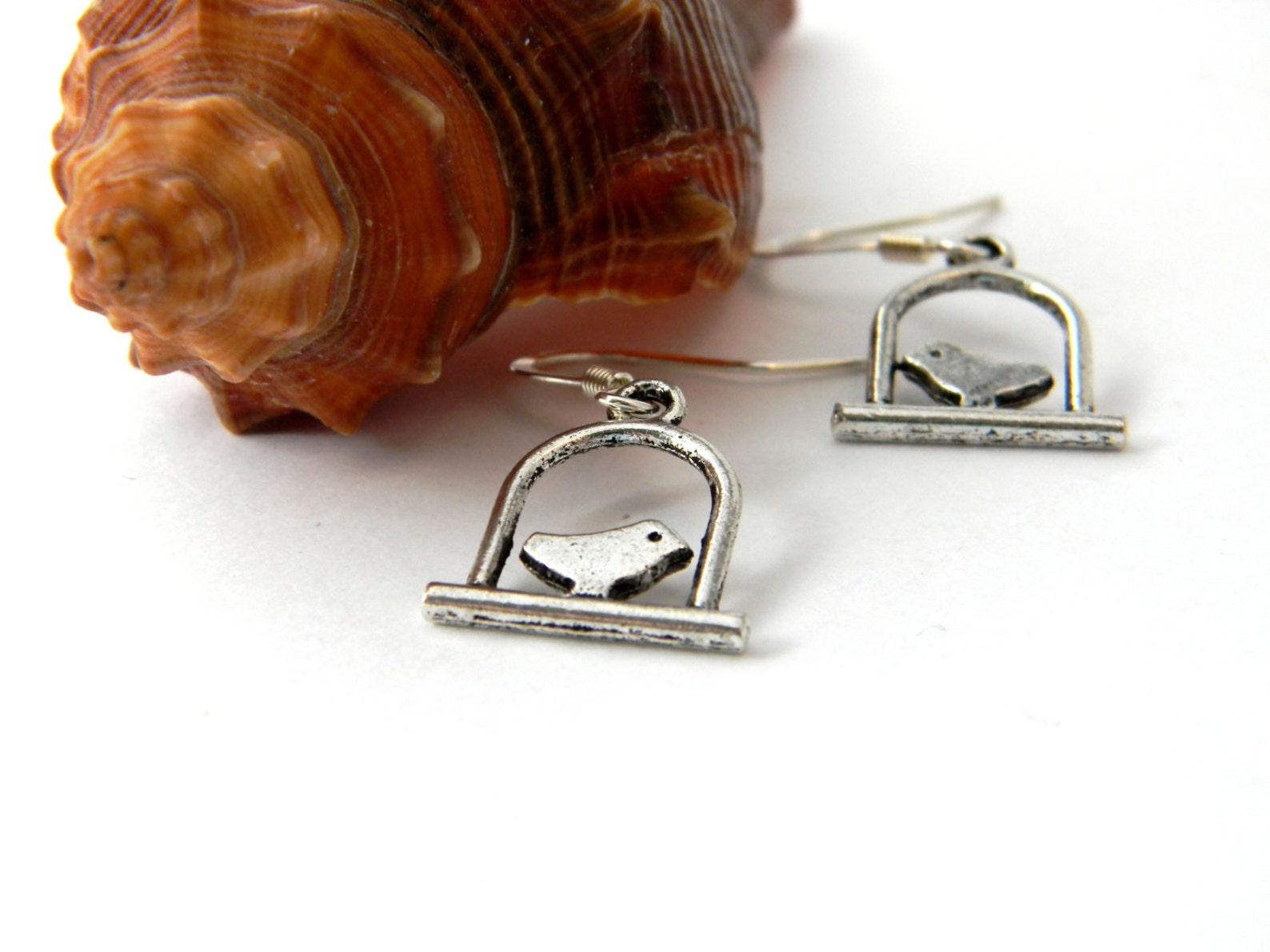 Bird on a Perch Earrings Silver Color Earrings Dangle Earrings Etsy