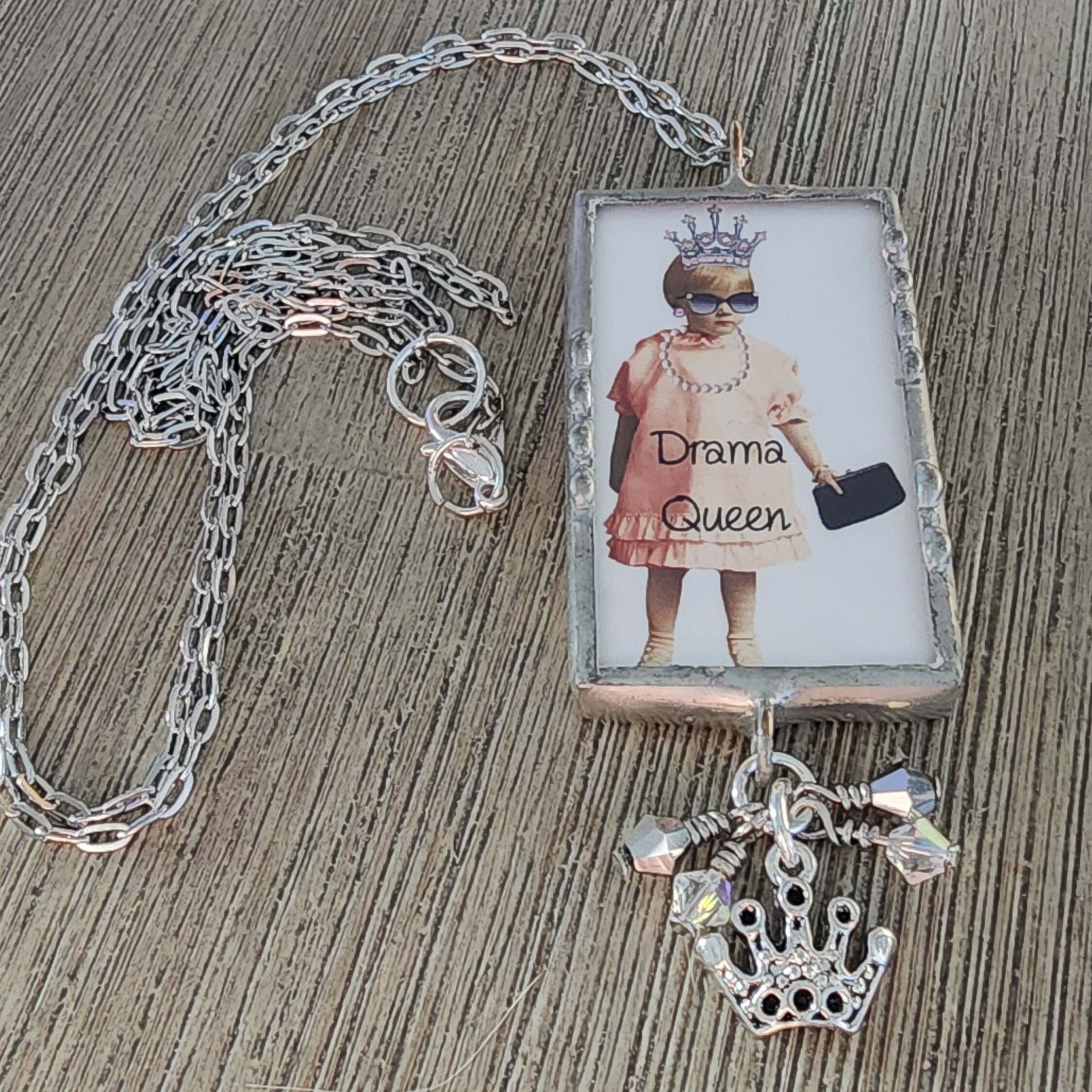 Princess Queen Chain Long Drama Queen Chain Necklace Soldered Pendant Lobster Clasp 28 Inch ...