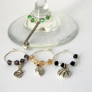 Sports Wine Charms Set of Four image 4