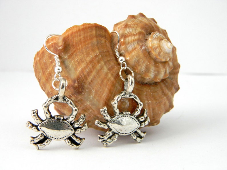 Silver Crab Earrings Dangle Earrings Silver Color Etsy