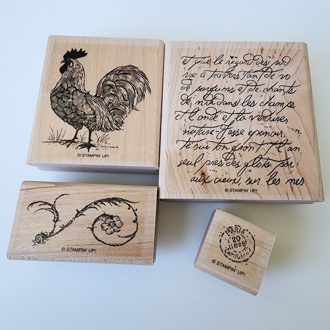 Rustic Stamps Stampin up Rustic Rooster Gently Used Set of 4 Stamps - Etsy