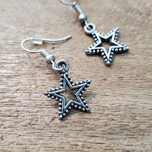 Star Earrings Silver Color Dangle Earrings
