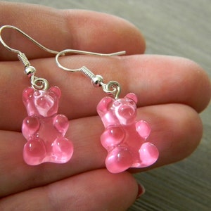 Gummy Bear Earrings, Pink Color, Candy Earrings, Fun Earrings, Acrylic Earrings image 9