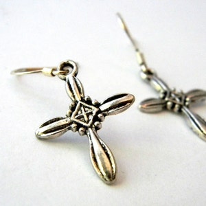 Cross Earrings Silver Color Dangle Earrings