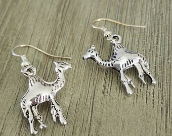 Camel Earrings Silver Color Dangle Earrings