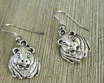 Hamster Earrings Silver Color Pet Dangle Earrings