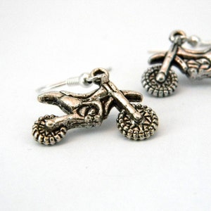 Dirt Bike Earrings Silver Color Dangle Earrings