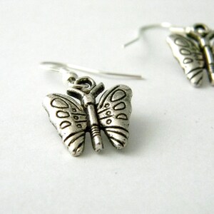 Pretty Butterfly Earrings Silver Color Dangle Earrings