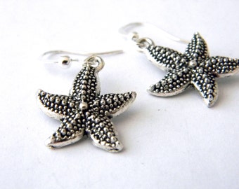 Starfish Earrings Dangle Earrings Silver Color