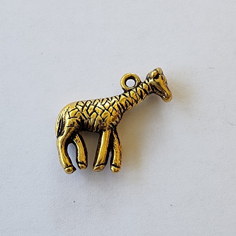 Giraffe Charms Set of 10 Gold Color 19x22mm Double Sided image 2