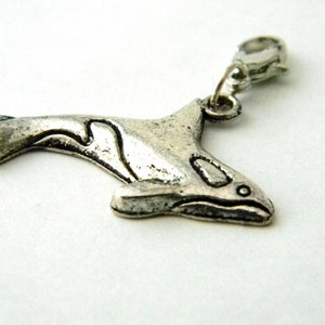 Orca Whale Charm with Lobster Clasp Silver Color Necklace Charm Bracelet Charm