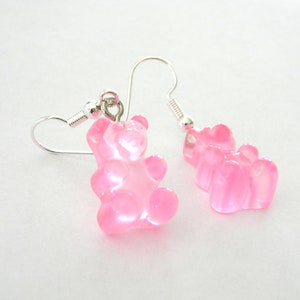 Gummy Bear Earrings, Pink Color, Candy Earrings, Fun Earrings, Acrylic Earrings image 4