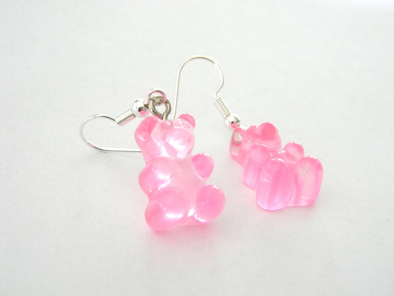 Gummy Bear Earrings, Pink Color, Candy Earrings, Fun Earrings, Acrylic Earrings image 4