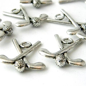 Golf Club Charms Set of 10 Silver Color 25x20mm