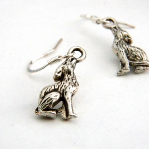 Wolf Earrings Silver Color Dangle Earrings image 3