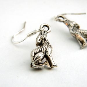 Wolf Earrings Silver Color Dangle Earrings