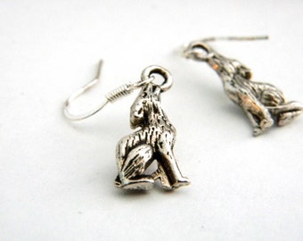 Wolf Earrings Silver Color Dangle Earrings