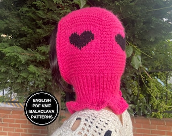 Knit Balaclava Pattern: Women's Winter Hat, Ski Mask (PDF Pattern)