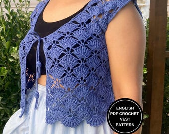 Haakpatroon voor een vest: Dames zomervest met kant (PDF-download)