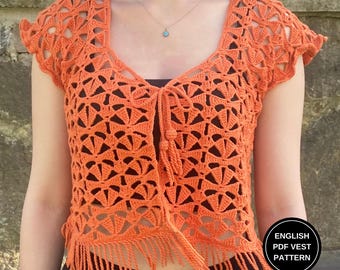 Crochet Mesh Waistcoat Pattern, Summer Vest, Handmade Vest