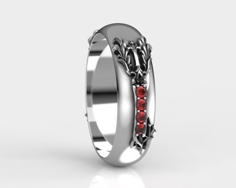 Men's Oathkeeper Sterling Silver or Gold Ring – Kingdom Hearts Inspired, Lab Ruby
