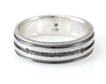 Lightsaber Silver Wedding Ring, Geeky Wedding Ring