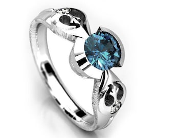 Star Wars Rebel Alliance Engagement Ring with light blue Lab Spinel- Star Wars Ring - Geek Engagement Ring