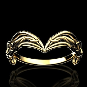 Gold Elven Crown Ring - Elvish Braided Fantasy Stacking Ring
