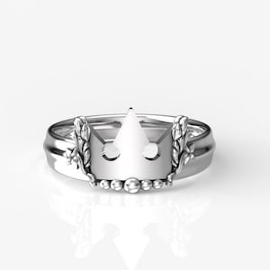 Gold Unisex Kingdom Hearts Crown Ring, Cosplay Nerdy Wedding Ring, Anniversary Gift for Gamer