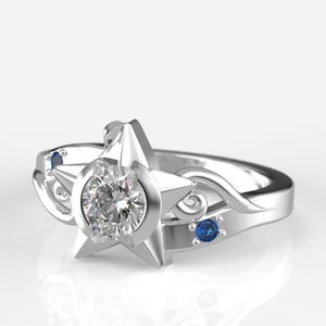 Custom Paopu Engagement Ring for Colby - Wayfinder - Wedding Ring With Lab Diamond and Natural Sapphires