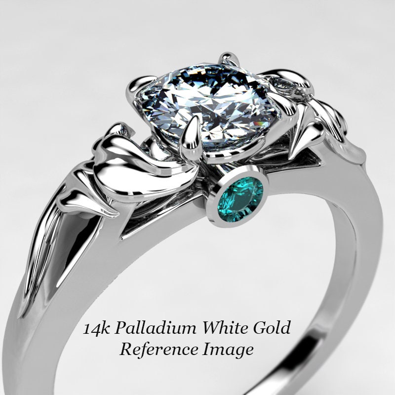 Elvish Vine Engagement Ring with Moissanite - Fantasy Engagement Ring