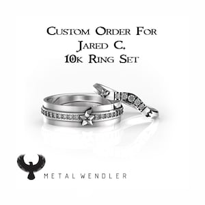 Custom Ring Set for Jared - Size 8 and Size 10 - 10k White Gold