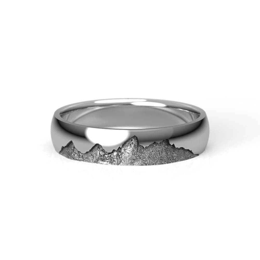 Grand Teton Wedding Band in Silver or Gold - 5mm Rocky Mountain