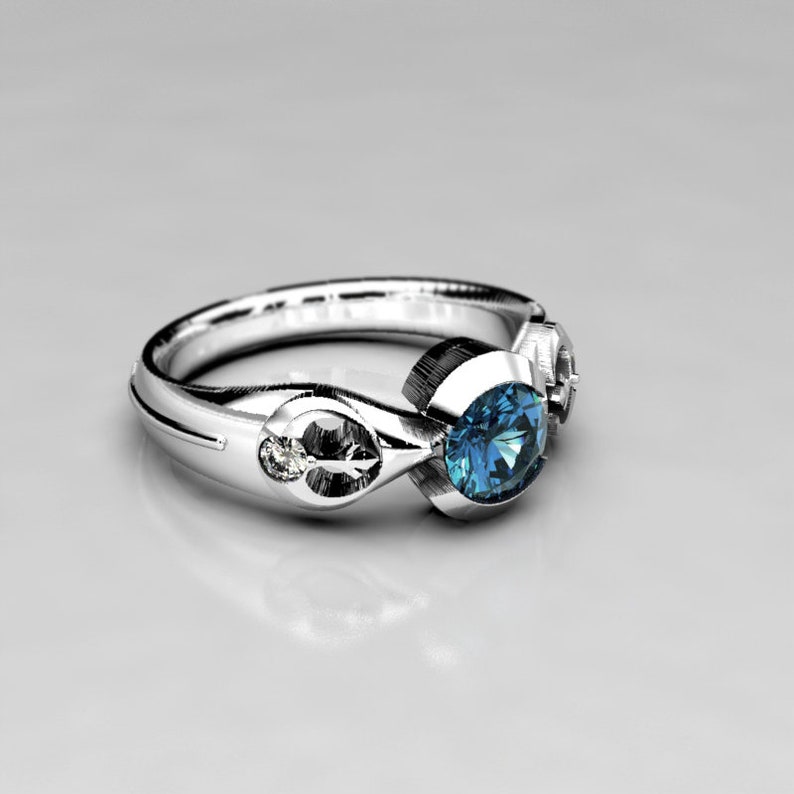 Star Wars Rebel Alliance Engagement Ring With Light Blue Lab Etsy