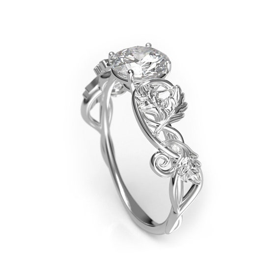 Anillo de compromiso de del bosque con moissanita de Etsy España