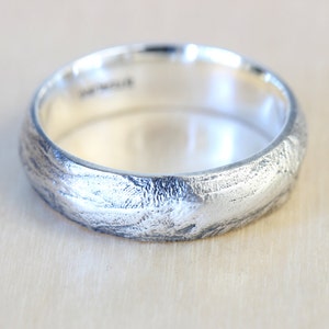Bristlecone Pine Tree Bark Wedding Band in Recycled Silver - Etsy