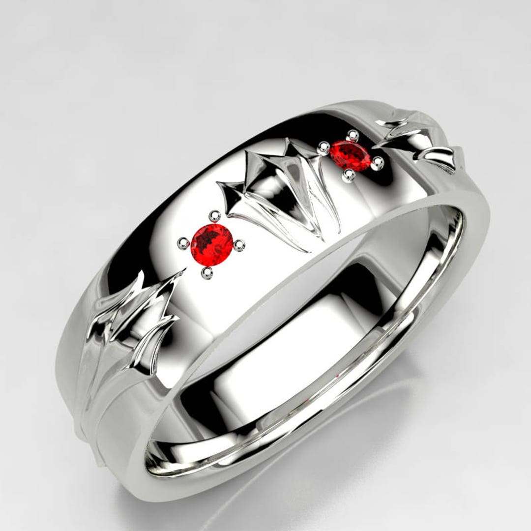 Black Panther Inspired Mens Wedding Ring Nerdy Wedding Band Made in Metal of Your Choice Lab Created Ruby Comic Wedding Ring Etsy