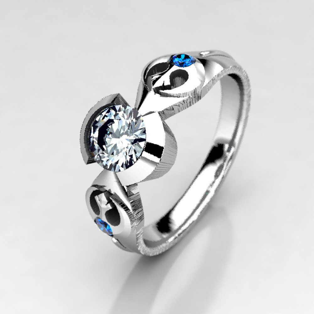 Star Wars Rebel Alliance Engagement Ring White Gold and Etsy